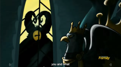 Size: 1278x711 | Tagged: safe, screencap, character:arimaspi, species:griffon, episode:the lost treasure of griffonstone, g4, my little pony: friendship is magic, history of griffonstone, king guto, meme, youtube caption