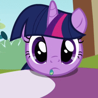 Size: 330x330 | Tagged: safe, screencap, character:twilight sparkle, character:twilight sparkle (unicorn), species:pony, species:unicorn, episode:the ticket master, g4, my little pony: friendship is magic, animated, cute, faec, female, floppy ears, frown, horses doing horse things, mare, open mouth, petals, reversed, solo, twiabetes, twiman