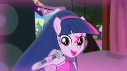 Size: 1326x745 | Tagged: safe, screencap, character:twilight sparkle, character:twilight sparkle (alicorn), species:alicorn, episode:a perfect day for fun, equestria girls:rainbow rocks, g4, my little pony:equestria girls, microphone, ponied up, solo
