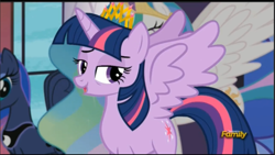 Size: 985x555 | Tagged: safe, screencap, character:princess celestia, character:princess luna, character:twilight sparkle, character:twilight sparkle (alicorn), species:alicorn, species:pony, episode:princess spike, g4, my little pony: friendship is magic, female, mare, spread wings, wings