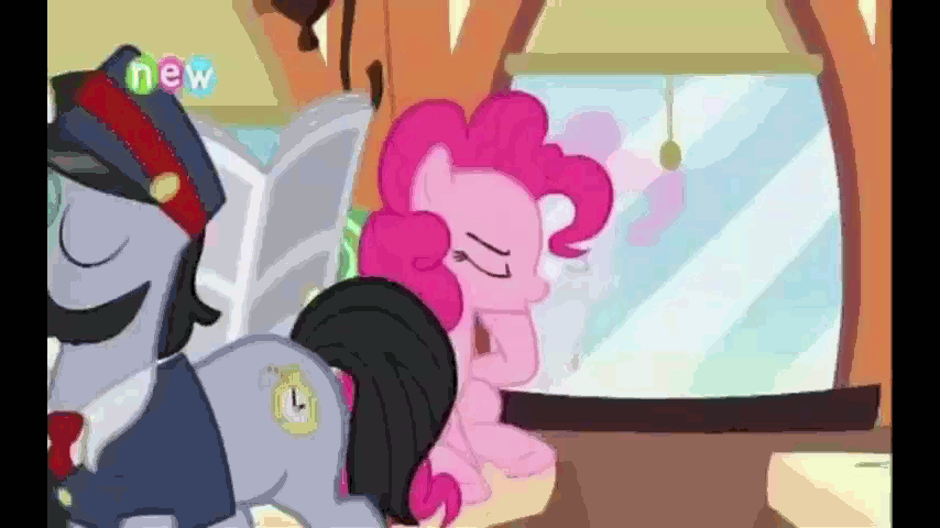 Size: 854x480 | Tagged: safe, screencap, character:all aboard, character:pinkie pie, character:ringo, episode:party pooped, g4, my little pony: friendship is magic, animated, friendship express, ringo