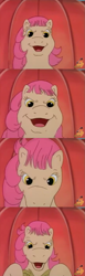 Size: 657x2132 | Tagged: safe, screencap, character:patch (g1), episode:ponies in paradise, g1, my little pony tales, nightmare fuel, out of context