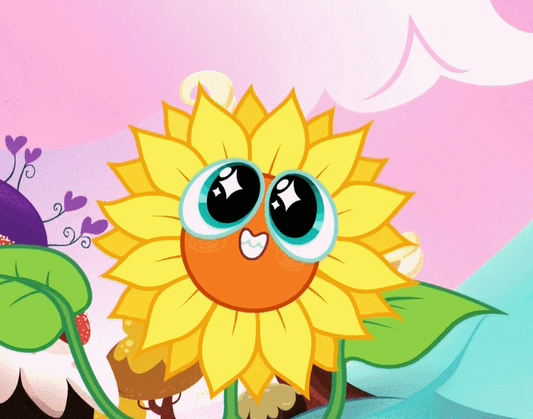 Size: 750x589 | Tagged: safe, screencap, episode:do princesses dream of magic sheep?, animated, flower, loop, nightmare fuel, nightmare sunflower, pure unfiltered evil, solo, sunflower