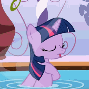 Size: 304x304 | Tagged: safe, screencap, character:twilight sparkle, episode:green isn't your color, g4, my little pony: friendship is magic, animated, bath, cropped, eye poke, eye scream, pinkie pie swear, pinkie promise, solo, spa