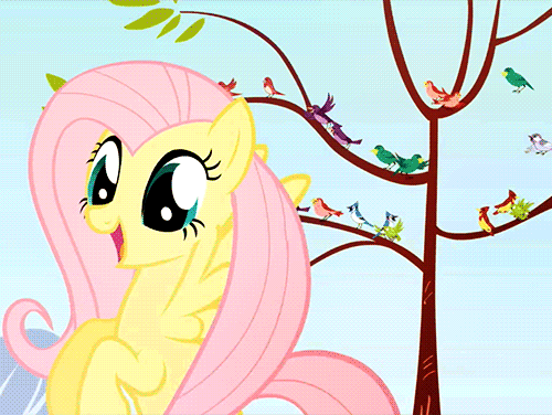 Size: 500x376 | Tagged: safe, screencap, character:fluttershy, species:bird, species:pegasus, species:pony, episode:friendship is magic, g4, my little pony: friendship is magic, animated, animation error, female, mare, solo, tree