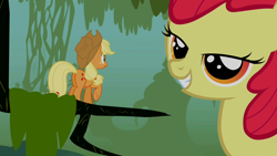Size: 1280x720 | Tagged: safe, screencap, character:apple bloom, character:applejack, episode:bridle gossip, g4, my little pony: friendship is magic, appletini, micro