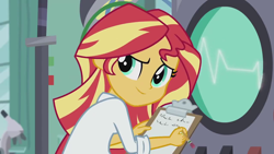 Size: 1280x720 | Tagged: safe, screencap, character:sunset shimmer, episode:the science of magic, equestria girls:friendship games, g4, my little pony:equestria girls, solo, sunset the science gal