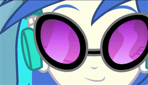 Size: 300x172 | Tagged: safe, screencap, character:dj pon-3, character:vinyl scratch, episode:music to my ears, equestria girls:rainbow rocks, g4, my little pony:equestria girls, animated, solo