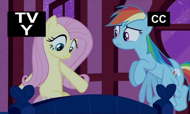 Size: 667x400 | Tagged: safe, screencap, character:fluttershy, character:rainbow dash, species:pegasus, species:pony, episode:the super speedy cider squeezy 6000, g4, my little pony: friendship is magic, animated, duo, female, fluttershy's cottage, gif, loop, mare, tv rating, tv-y