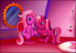 Size: 1024x720 | Tagged: safe, screencap, character:cheerilee (g3), character:pinkie pie (g3), episode:cheerilee's pajama party, g3, meet the ponies
