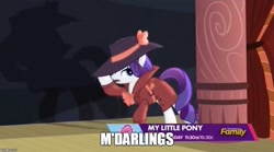Size: 896x499 | Tagged: safe, screencap, character:rarity, species:pony, species:unicorn, episode:rarity investigates, g4, my little pony: friendship is magic, darling, female, image macro, impact font, m'lady, mare, meme, solo