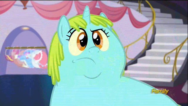 Size: 640x360 | Tagged: safe, screencap, character:whoa nelly, episode:canterlot boutique, g4, my little pony: friendship is magic, animated, cute, fat, incidental pony, shrug, solo, whoa nellybetes