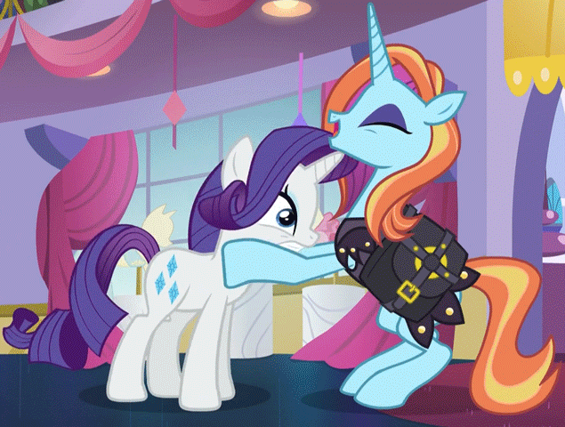 Size: 635x480 | Tagged: safe, screencap, character:rarity, character:sassy saddles, episode:canterlot boutique, g4, my little pony: friendship is magic, animated, shaking