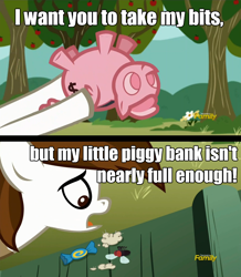 Size: 960x1100 | Tagged: safe, screencap, character:pipsqueak, species:earth pony, species:pony, episode:crusaders of the lost mark, g4, my little pony: friendship is magic, colt, cute, image macro, male, meme, piggy bank, shut up and take my money