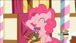 Size: 1906x1074 | Tagged: safe, screencap, character:gummy, character:pinkie pie, episode:the one where pinkie pie knows, g4, my little pony: friendship is magic, bowl, mixing bowl, pinkie promise