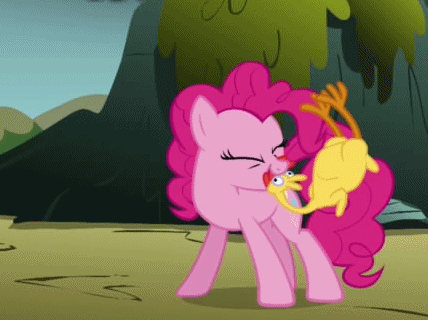 Size: 428x320 | Tagged: safe, screencap, character:pinkie pie, episode:dragonshy, g4, my little pony: friendship is magic, animated, rubber chicken