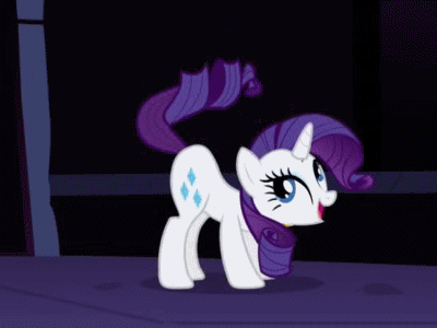 Size: 400x300 | Tagged: safe, screencap, character:rarity, species:pony, species:unicorn, episode:friendship is magic, g4, my little pony: friendship is magic, animated, butt shake, cute, element of generosity, female, gif, mare, out of context, plot, rarara, raribetes, solo, tail whip, twerking