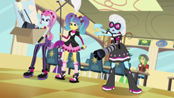 Size: 1280x720 | Tagged: safe, screencap, character:mystery mint, character:photo finish, character:sandalwood, episode:photo finished, equestria girls:friendship games, g4, my little pony:equestria girls, background human, pixel pizazz, sweet leaf, the snapshots, violet blurr