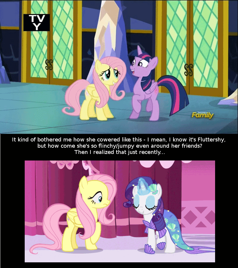 Size: 800x900 | Tagged: safe, screencap, character:fluttershy, character:rarity, character:twilight sparkle, character:twilight sparkle (alicorn), species:alicorn, species:pegasus, species:pony, species:unicorn, episode:scare master, episode:the hooffields and mccolts, g4, my little pony: friendship is magic, adorkable, animated, booty call, carousel boutique, castle, clothing, continuity, costume, cute, cutie mark, discovery family logo, dork, dressup, excited, fish slap, floppy ears, fridge brilliance, frown, glow, glowing cutie mark, grin, looking back, magic, mermaid, mermarity, merpony, nightmare night costume, raised hoof, scared, sitting, smiling, tail whip, talking, telekinesis, text, turning, wide eyes