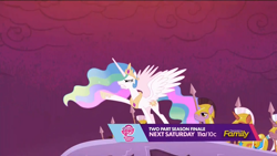 Size: 1920x1080 | Tagged: safe, screencap, character:princess celestia, species:alicorn, species:pony, episode:the cutie re-mark, crystal war timeline, desperation, discovery family logo, ethereal mane, female, glare, gritted teeth, mare, ordering, pointing, royal guard, shit just got real, spear, spread wings, weapon, wings, you know for kids