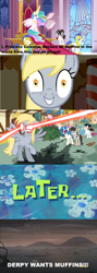 Size: 1274x3586 | Tagged: safe, screencap, character:derpy hooves, character:dj pon-3, character:octavia melody, character:princess celestia, character:raven inkwell, character:vinyl scratch, species:pegasus, species:pony, episode:the cutie re-mark, alternate timeline, ashlands timeline, bad end, barren, drive thru, epic rage time, female, implied genocide, laser, mare, post-apocalyptic, spongebob squarepants, spongebob time card