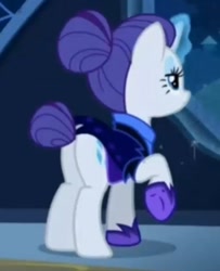 Size: 661x816 | Tagged: safe, screencap, character:rarity, species:pony, episode:the cutie re-mark, alternate timeline, female, mare, night maid rarity, night maid rearity, nightmare takeover timeline, plot, rearity, solo