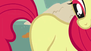 Size: 319x178 | Tagged: safe, artist:kturtle, screencap, character:apple bloom, episode:call of the cutie, g4, my little pony: friendship is magic, animated, artifact, cupcake, cutie mark, fake cutie mark, food, image macro, kc & sunshine band, kite, meme, shake your booty, solo, teddy bear, tricycle