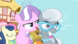 Size: 640x360 | Tagged: safe, screencap, character:bon bon, character:diamond tiara, character:silver spoon, character:sweetie drops, episode:one bad apple, g4, my little pony: friendship is magic