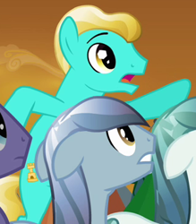 Size: 322x368 | Tagged: safe, screencap, character:bright smile, character:crystal arrow, species:crystal pony, species:pony, episode:the crystal empire, g4, my little pony: friendship is magic, background pony, cropped, male, night knight, rubinstein, solo focus, stallion