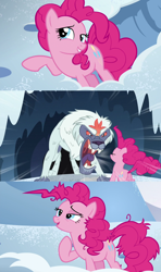 Size: 1280x2160 | Tagged: safe, screencap, character:pinkie pie, character:snowbutt mctwinkles, episode:party pooped, g4, my little pony: friendship is magic, snow, yeti