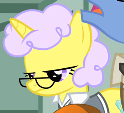 Size: 447x405 | Tagged: safe, screencap, character:crystal clear, character:top marks, species:pony, species:unicorn, episode:the cutie mark chronicles, g4, my little pony: friendship is magic, cropped, female, glasses, mare