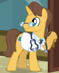 Size: 364x449 | Tagged: safe, screencap, character:doctor horse, character:doctor stable, episode:read it and weep, g4, my little pony: friendship is magic, clothing, doctor, glasses, solo