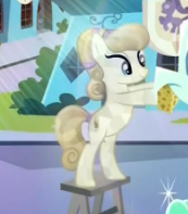 Size: 173x197 | Tagged: safe, screencap, species:crystal pony, species:pony, episode:games ponies play, g4, my little pony: friendship is magic, background pony, bipedal, cropped, female, golden wheat, mare, picture for breezies, solo, working