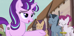 Size: 1587x774 | Tagged: safe, screencap, character:rosemary, character:starlight glimmer, episode:the cutie map, g4, my little pony: friendship is magic, cult, discovery family logo, equal cutie mark, our town, s5 starlight