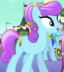 Size: 579x653 | Tagged: safe, screencap, character:rainbow dash, character:sapphire joy, species:crystal pony, species:pony, episode:the crystal empire, g4, my little pony: friendship is magic, background pony, cropped, female, mare, solo focus