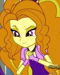 Size: 561x697 | Tagged: safe, screencap, character:adagio dazzle, equestria girls:rainbow rocks, g4, my little pony:equestria girls, adorabolical, adoragio, cropped, cute, discovery family logo, scheming