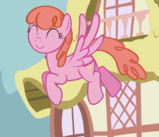 Size: 322x277 | Tagged: safe, screencap, character:jetstream, species:pegasus, species:pony, episode:boast busters, g4, my little pony: friendship is magic, animated, background pony, eyes closed, female, floating, flying, mare, smiling, solo