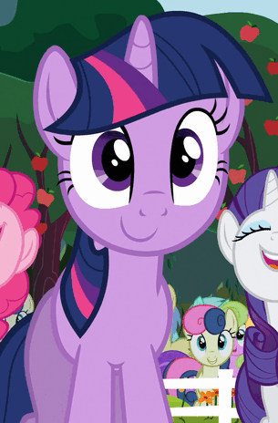 Size: 305x464 | Tagged: safe, screencap, character:bon bon, character:lyra heartstrings, character:pinkie pie, character:rarity, character:sweetie drops, character:twilight sparkle, character:twilight sparkle (unicorn), species:earth pony, species:pony, species:unicorn, episode:the super speedy cider squeezy 6000, g4, my little pony: friendship is magic, adorkable, animated, blinking, cute, dork, faec, female, mare, open mouth, smiling, twiabetes