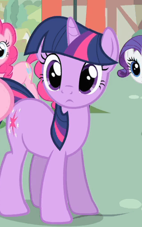 Size: 288x460 | Tagged: safe, screencap, character:fluttershy, character:pinkie pie, character:rarity, character:twilight sparkle, character:twilight sparkle (unicorn), species:earth pony, species:pegasus, species:pony, species:unicorn, episode:a bird in the hoof, g4, my little pony: friendship is magic, adorkable, animated, blinking, cute, dork, female, head tilt, mare, twiabetes