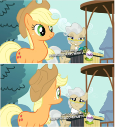 Size: 644x711 | Tagged: safe, screencap, character:applejack, character:mayor mare, species:earth pony, species:pony, ship:mayorjack, dat butt, female, lesbian, mare, meme, out of context, shipping, wat