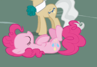 Size: 312x215 | Tagged: safe, screencap, character:mayor mare, character:pinkie pie, episode:applebuck season, g4, my little pony: friendship is magic, animated, cute, diapinkes, on back