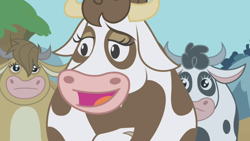 Size: 1280x720 | Tagged: safe, screencap, character:daisy jo, species:cow, episode:applebuck season, g4, my little pony: friendship is magic, bessie, cattle, female