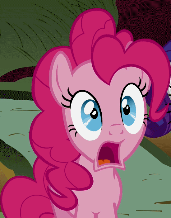 Size: 550x700 | Tagged: safe, screencap, character:pinkie pie, animated, gasp, shocked