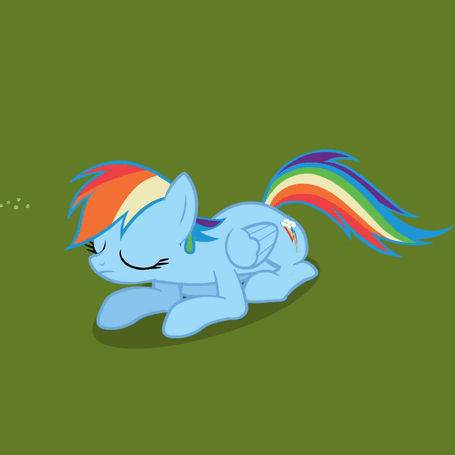 Size: 455x455 | Tagged: safe, screencap, character:rainbow dash, episode:the mysterious mare do well, g4, my little pony: friendship is magic, animated, lying down, sad, solo