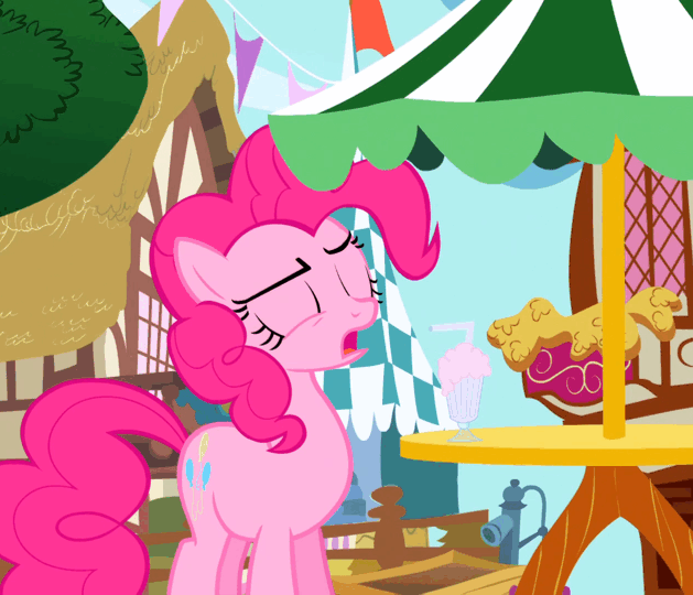 Size: 629x540 | Tagged: safe, screencap, character:pinkie pie, species:earth pony, species:pony, episode:griffon the brush-off, animated, cropped, cute, diapinkes, female, gif, hiding, mare, open mouth, solo
