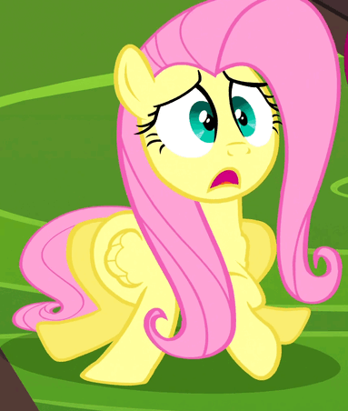 Size: 383x452 | Tagged: safe, screencap, character:fluttershy, species:pegasus, species:pony, episode:mmmystery on the friendship express, g4, my little pony: friendship is magic, animated, anxiety, female, mare, scared, solo