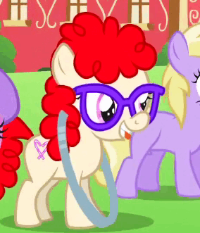 Size: 284x331 | Tagged: safe, screencap, character:diamond tiara, character:dinky hooves, character:twist, episode:the cutie pox, g4, my little pony: friendship is magic, animated, loop-de-hoop, tongue out