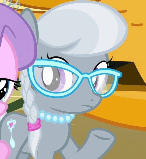 Size: 501x547 | Tagged: safe, screencap, character:diamond tiara, character:silver spoon, episode:one bad apple, g4, my little pony: friendship is magic, animated, cute, glasses, looking at you, reaction image, silverbetes