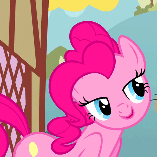 Size: 509x509 | Tagged: safe, screencap, character:pinkie pie, episode:a friend in deed, g4, my little pony: friendship is magic, animated, lidded eyes, out of context