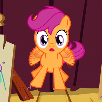 Size: 336x336 | Tagged: safe, screencap, character:scootaloo, species:pegasus, species:pony, episode:flight to the finish, g4, my little pony: friendship is magic, :o, animated, buzzing wings, confused, floating, surprised